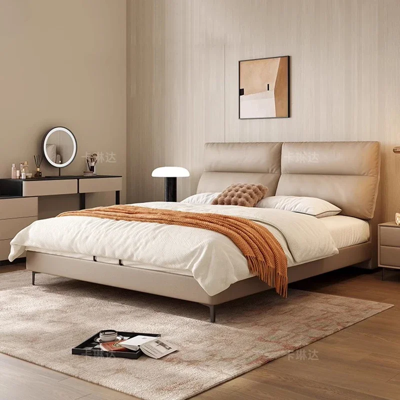 Leather Princess Bed Bedroom Luxury Human Dog Queen Massage Bed Loft Platform Sleeping Girls Girls Muebles Unique Furniture
