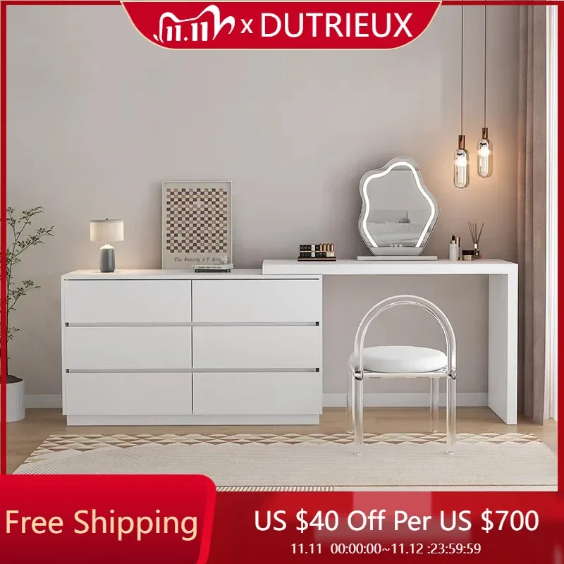 

Makeup Nightstand Dressing Table Vanity Organizer White Wooden Dressing Table Room Girls Penteadeira Para Quarto Home Furniture