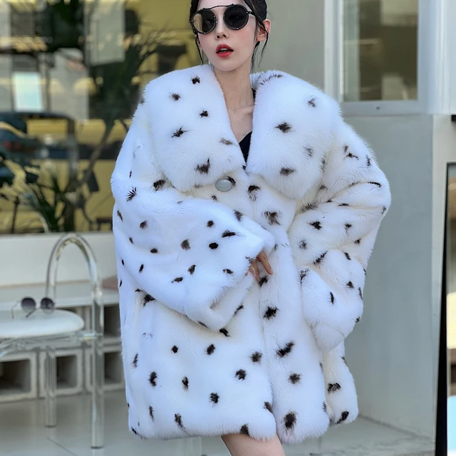 Black and white spotted coat hot sale