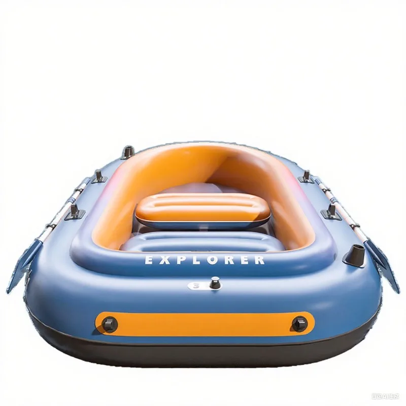 

Professional Inflatable Kayak Boat with 4-Layer Reinforced PVC & Dual Air Chambers, 4㎡ Deck for Family Camping Rafting Travel