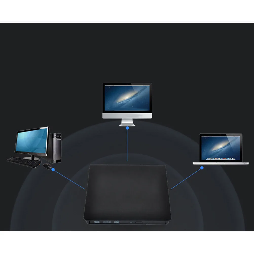 

Внешний DVD-привод USB 3.0, высокоскоростная передача данных, записывающее устройство, компактный портативный, для ноутбуков и настольных ПК, черный