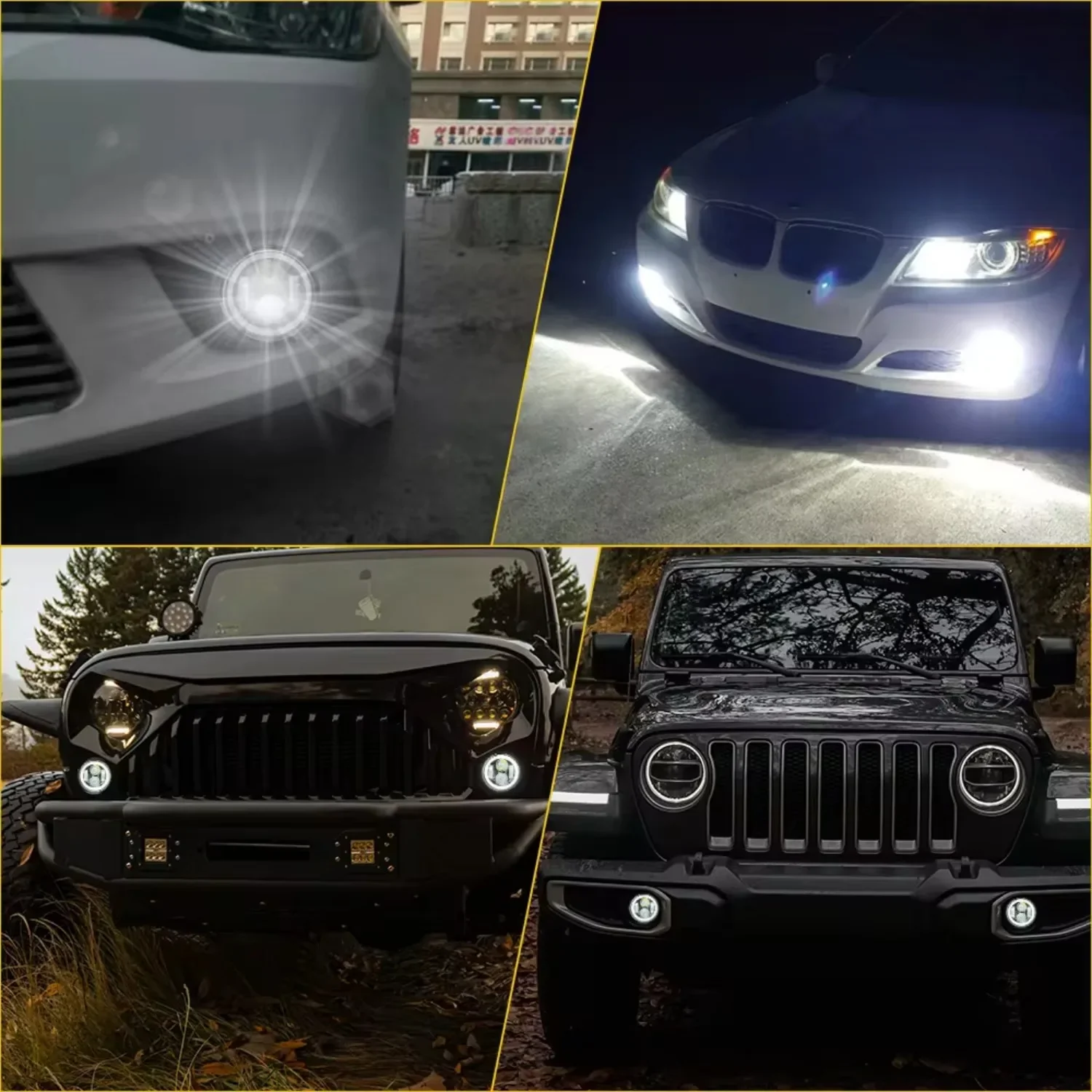 MONDEVIEW 4-inch Wrangler high and low beam fog lights 220W 6000K auxiliary lights 22000LM off-road vehicle LED signal light