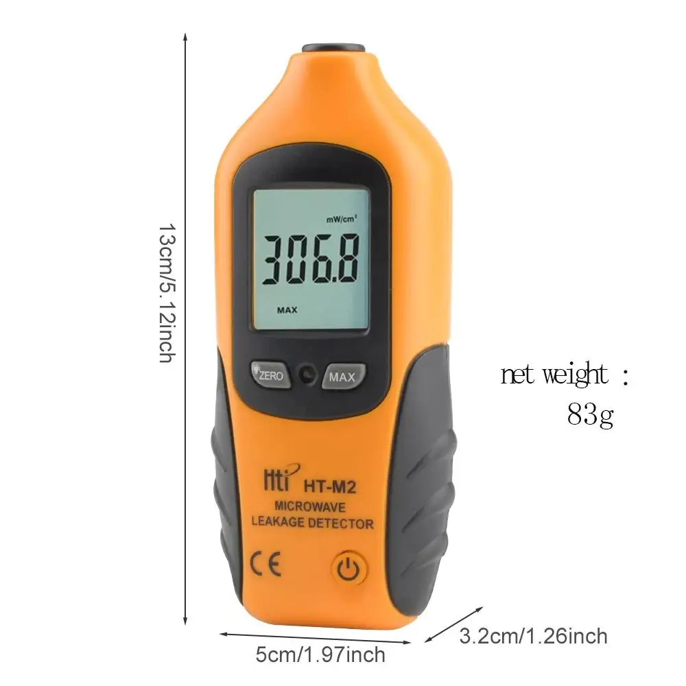 Imagem -06 - Hti-portátil Microondas Vazamento Detector Tester Radiação Alta Precisão Display Lcd Digital Backlight Medidor Ht-m2 0-9.99mw Cm2