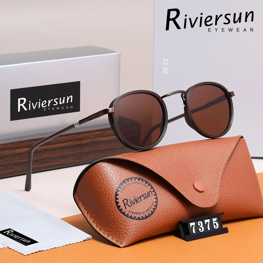 Runde Sonnenbrille für Herren, lässig, polarisiert, UV400, luxuriös, Vintage, Damen-Fahrerbrille, hohe Qualität