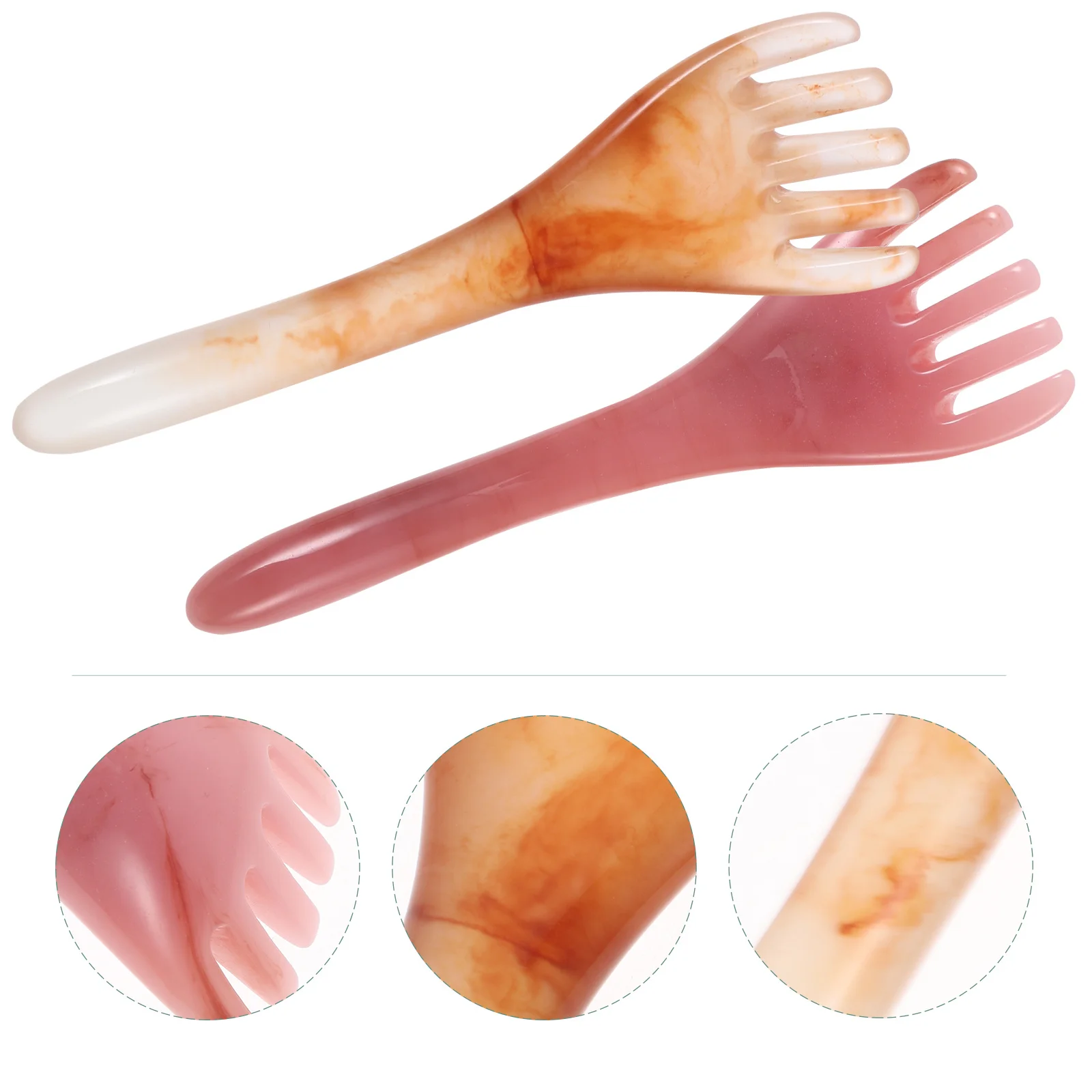 2Pcs Gua Sha Comb for Scalp Natural Material Head Massager Scalp Caring Tool for Women Men Head Massage Tool Hair Massager