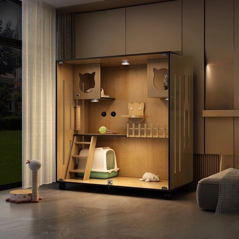 Villa cat cage household indoor large free space indoor multi-layer cat house cat house pet cabinet