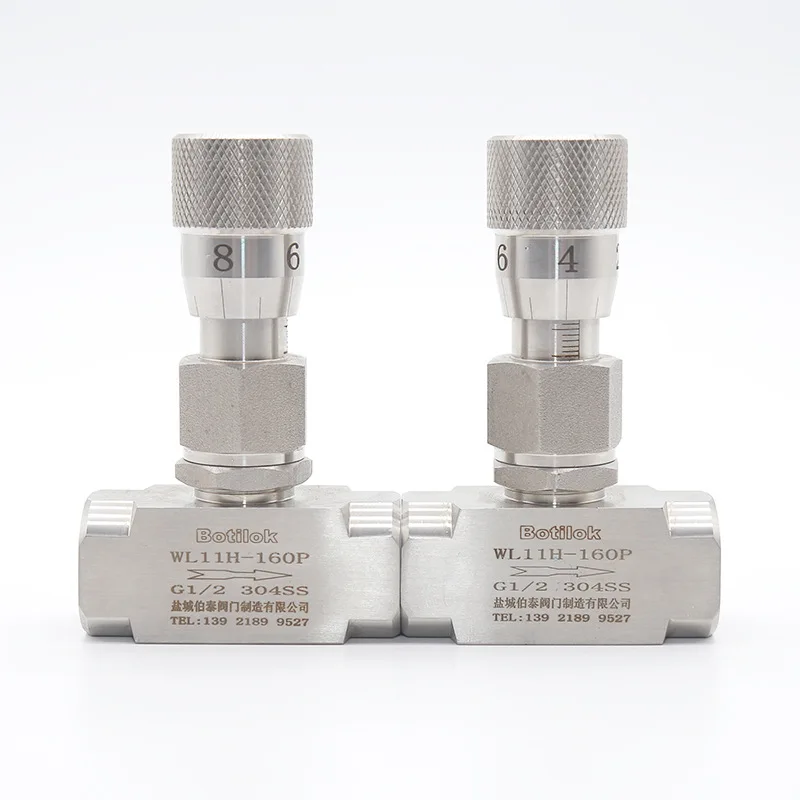 

G 1/8 "1/4" NPT 1/2" Игольчатый клапан из нержавеющей стали 304 Микрорегулировочный клапан WL11H-320P Клапан регулирования потока 1 шт.