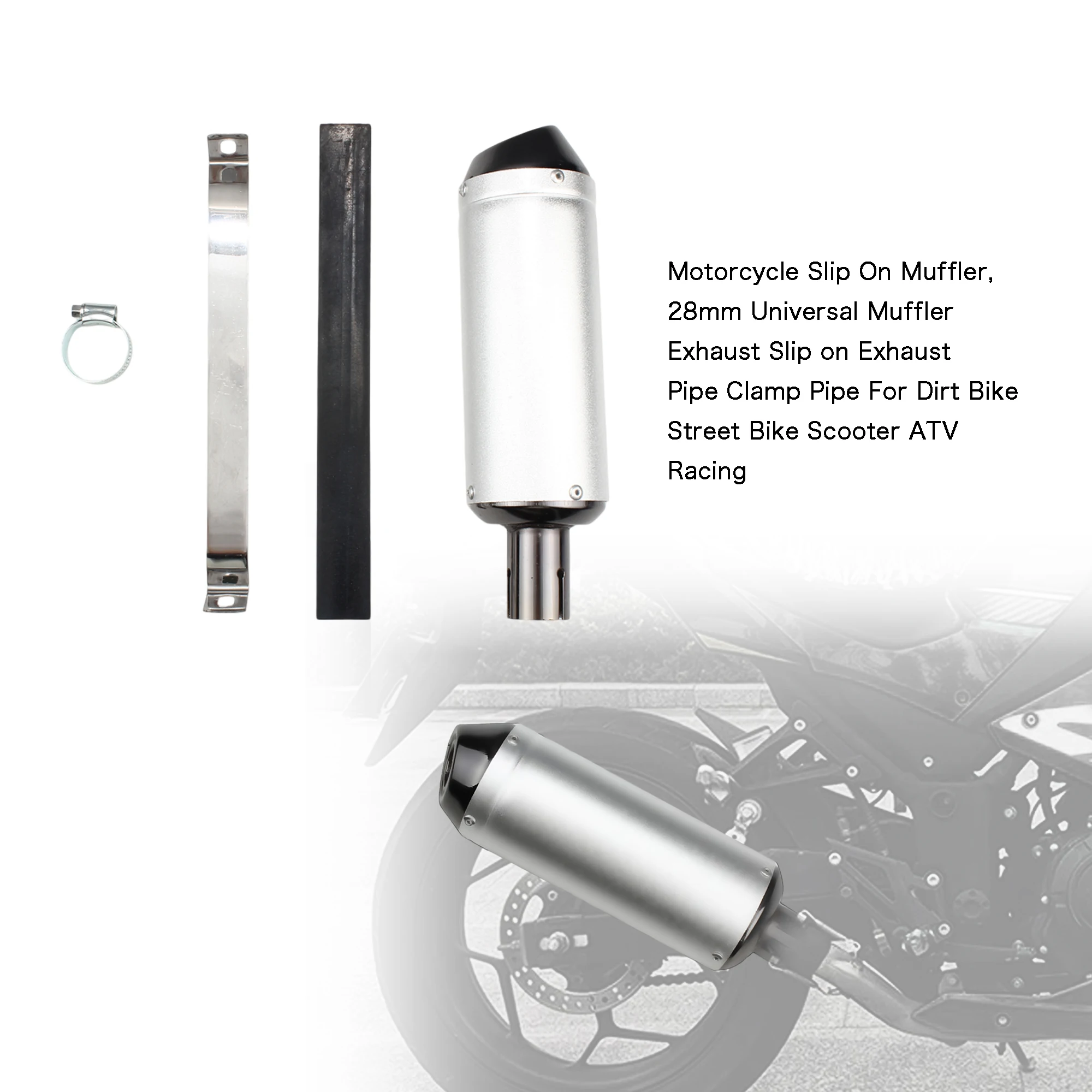 28mm Motorcycle Motorcross Exhaust Muffler Pipe Clamp Pipe Escape Moto 110 125cc 150cc Dirt Pitbike ATV For CRF Kayo BSE Scooter