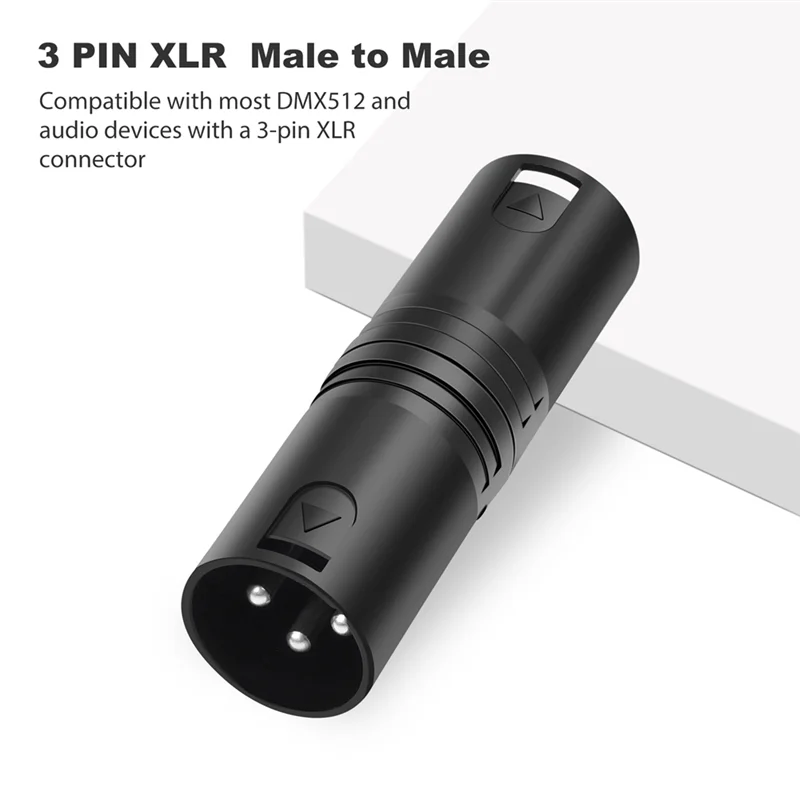 ELECT-XLR Male To Male Adapter(2 Pack), For Mixer, Microphone, Power Amplifier- 3 Pin XLR Connectors Included