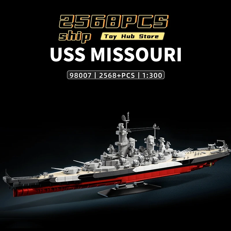 

USS Missouri Aircraft Carrier WW2 US Army Building Blocks Bricks Models Toy World War II Military Christmas Gifts Education Toys