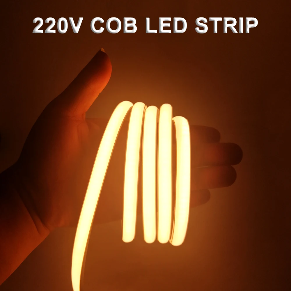 

220V COB Led Strip Silicone Neon Tube 248Leds/M Soft Flexible Lights With EU Power Plug Cold Nature Warm White IP67 Waterproof