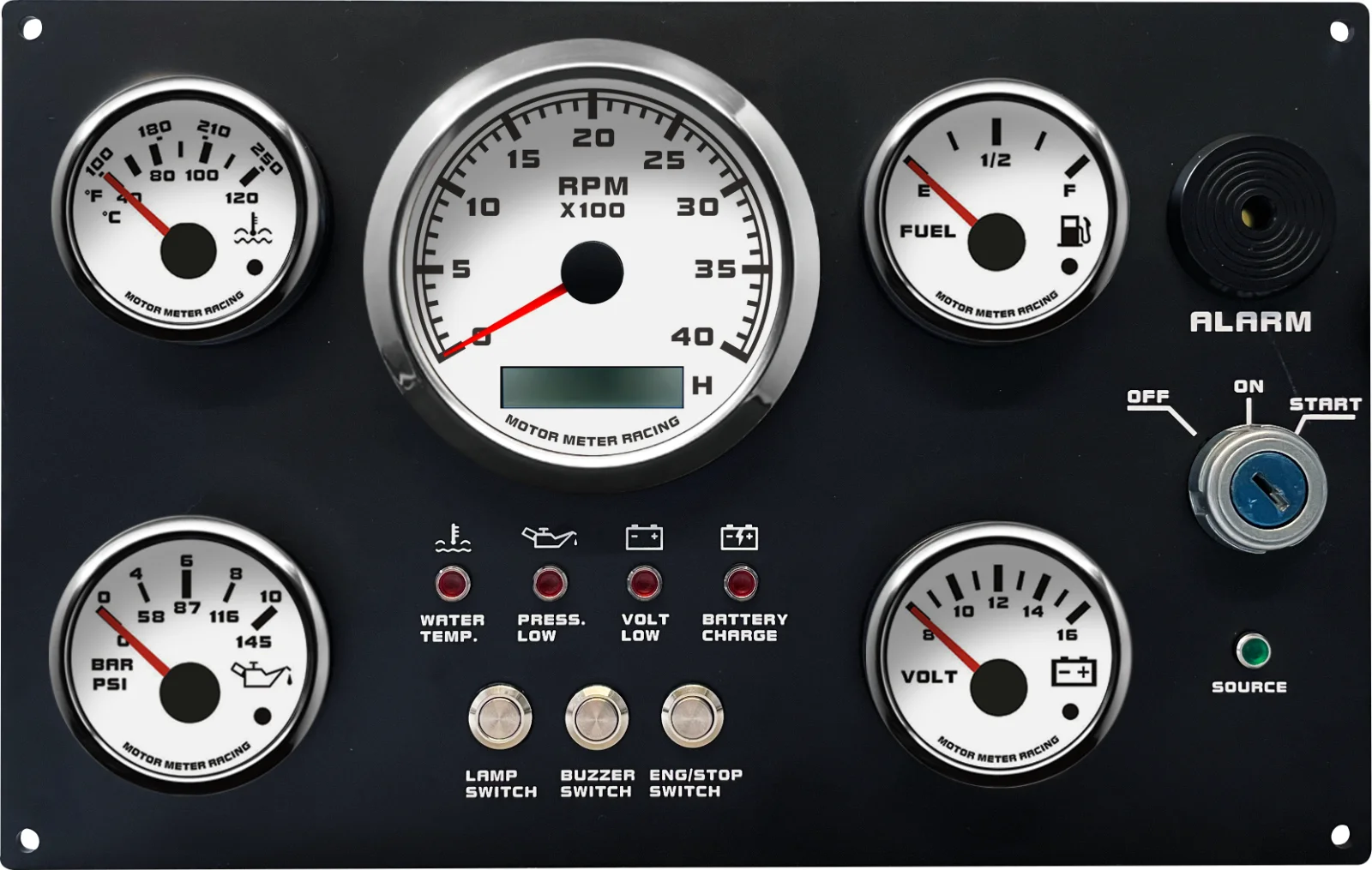 เครื่องยนต์รถเรือรถบรรทุกGauge Dashแผงคลัสเตอร์โปรแกรมเครื่องวัดแผง 335*200 มม