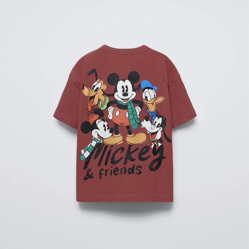 Disney Summer Clothes Mickey Mouse TShirt New Design Tees Cute Printed Summer Kids Round Neck Base Shirt Short Sleeve Tops