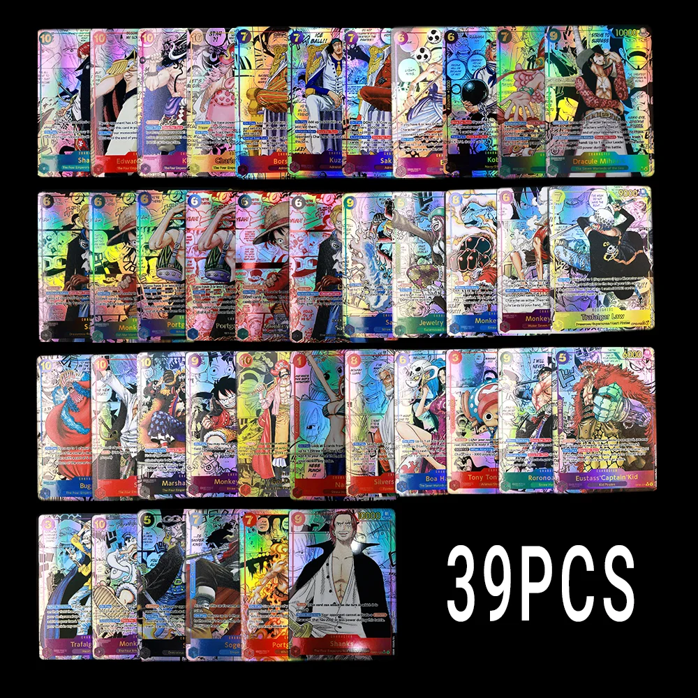 39-teiliges Set Kompletter Manga-Kartenkatalog One Piece TCG OPCG Englische Manga-Kartensammlung Anime-Sammelkarten