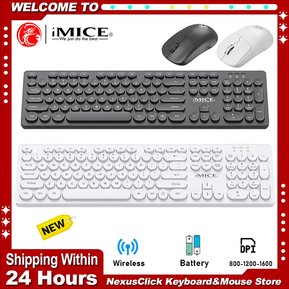 

2,4G Беспроводная клавиатура и мышь, 104 клавиши, стандартная клавиатура и мышь, комплект клавиатуры для ноутбука, ПК, iPad, Macbook, Android-клавиатура