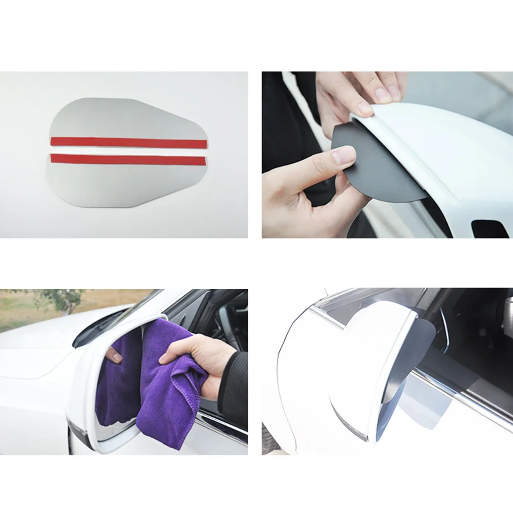 

2pcs Aluminium Alloy Rearview Mirror Visor For Car Silver Side Mirror Rain Shield Snow Proof Uv Protection Waterproof Driving