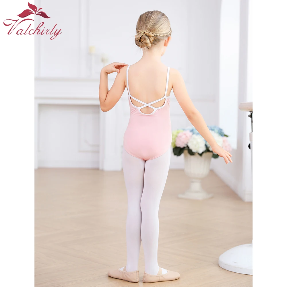 New Girls Ballet Leotard Dancewear Camisole Jumpsuit Cotton White Clothing for Practice