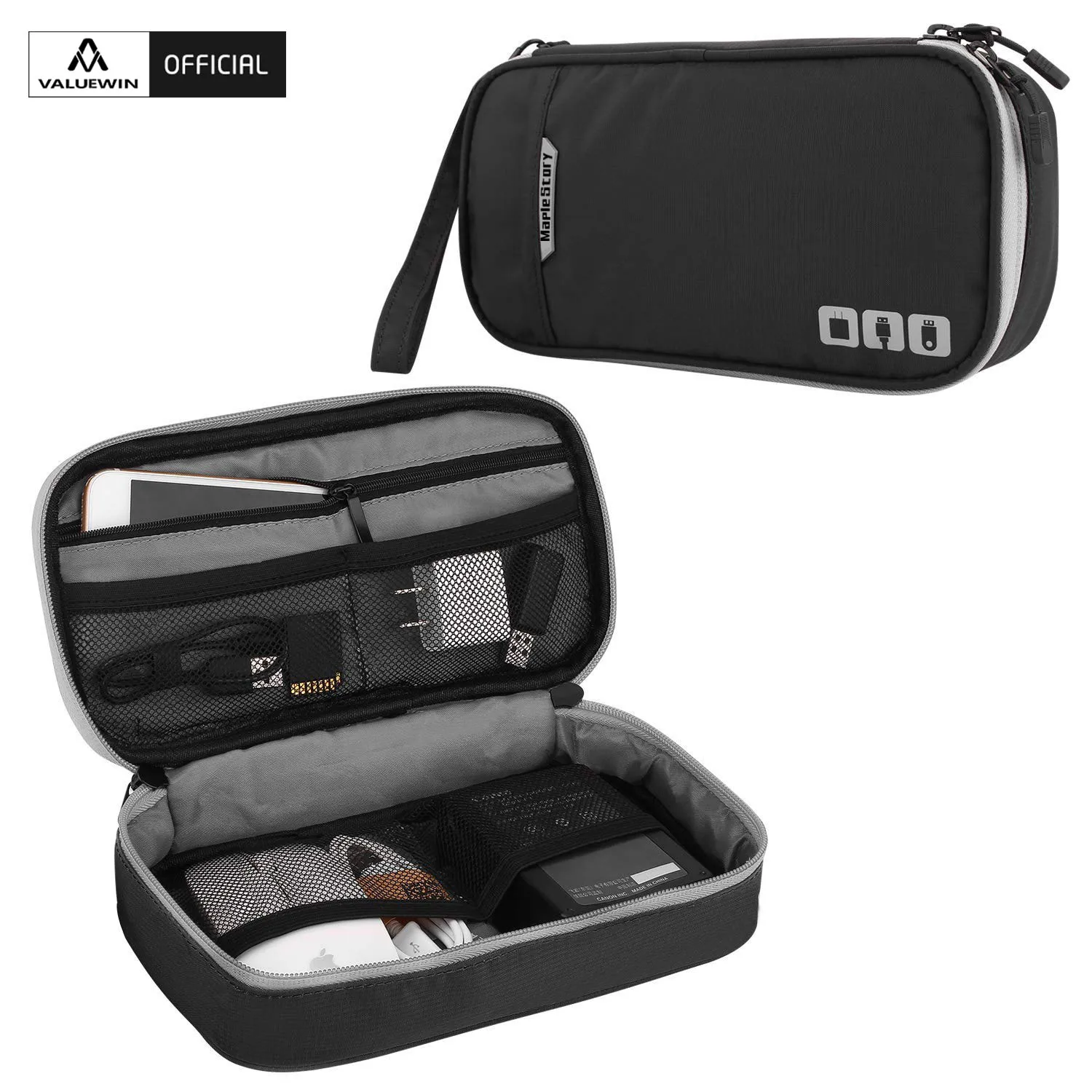 Portable Electronic Accessories Travel case,Cable Organizer Bag Gadget Carry Bag for iPad,Cables,Power,USB Flash Drive, Charger