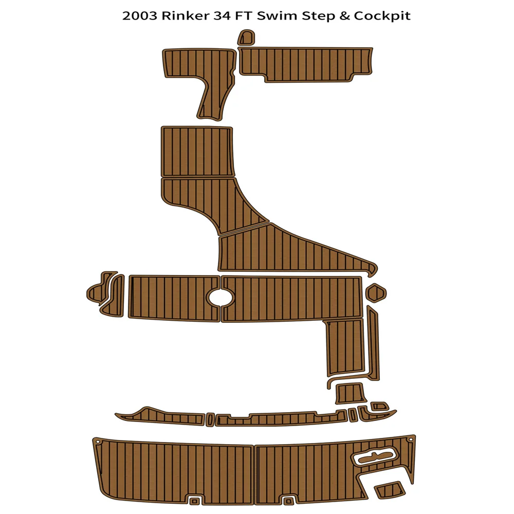 

2003 Rinker 34 FT Swim Step & Cockpit Pad Boat EVA Teak Decking 1/4" 6mm
