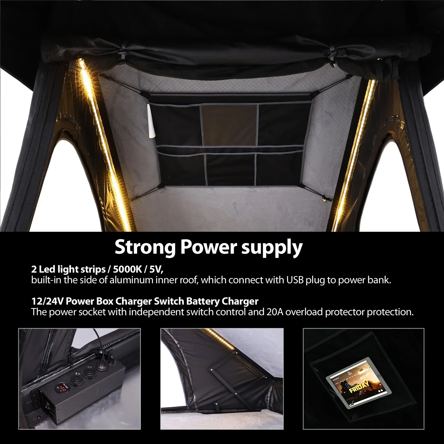 YOUNGHUNTER 4x4 الألومنيوم X على شكل إطار سقف علوي خيمة التخييم ماكس عالية تصميم مثلث للمغامرات في الهواء الطلق