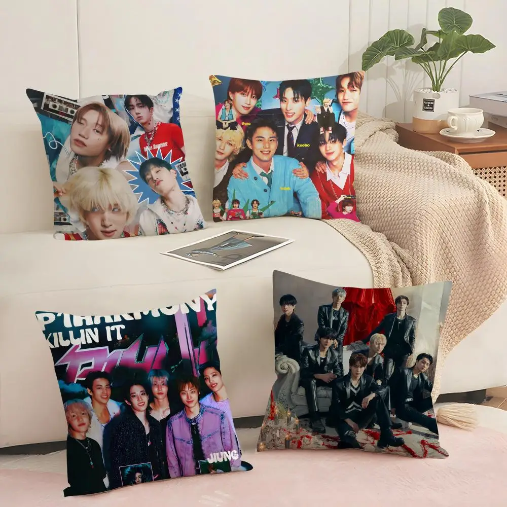 Pop KPOP P_P1Harmony Cushion Cover Silky Short Plush with Invisible Zipper Dustproof Sofa Pillow Cover for Home Decor