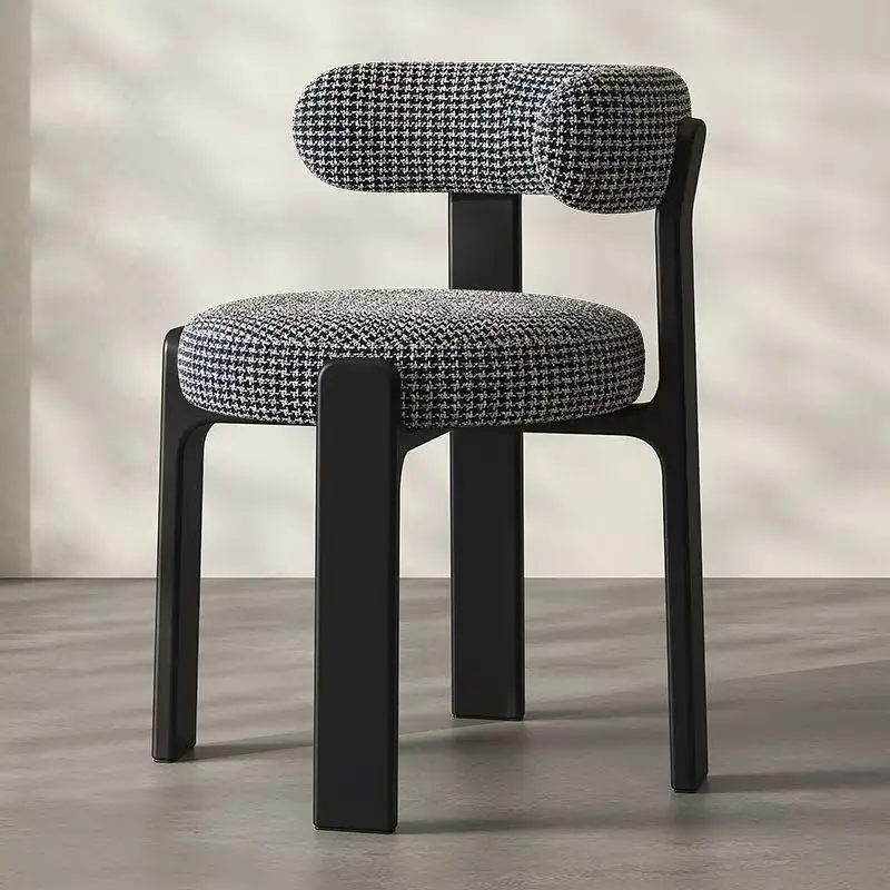 

#Light Luxury Nordic Wrought Iron Eco-friendly Designer Fabric Casual Dining Chair Vintage-style Hotel Table Chair Home Furnitur