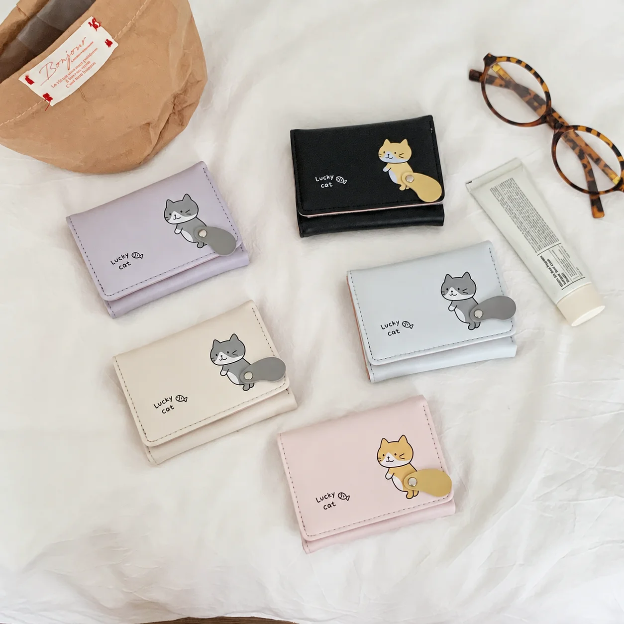 Compact Wallet Compact Bill Compartment Wallet Women Trifold Wallet Foldable For Backpacks Shopping  Pockets