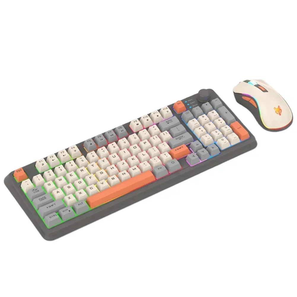 K82 Mechanical Gaming Keyboard RGB Light Gamer Keypad 94Keys USB Port Hotswap Wired Keypad for Notebook Laptop Desktop