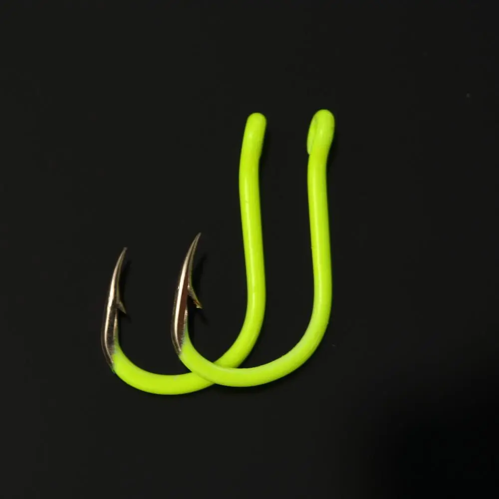 Lixada 50pcs/lot Luminous Fly Fishing Hooks Carbon Steel Glow In Night Luminous for Carp Pesca #8 / #9 / #10 / #11 / #12 / #13