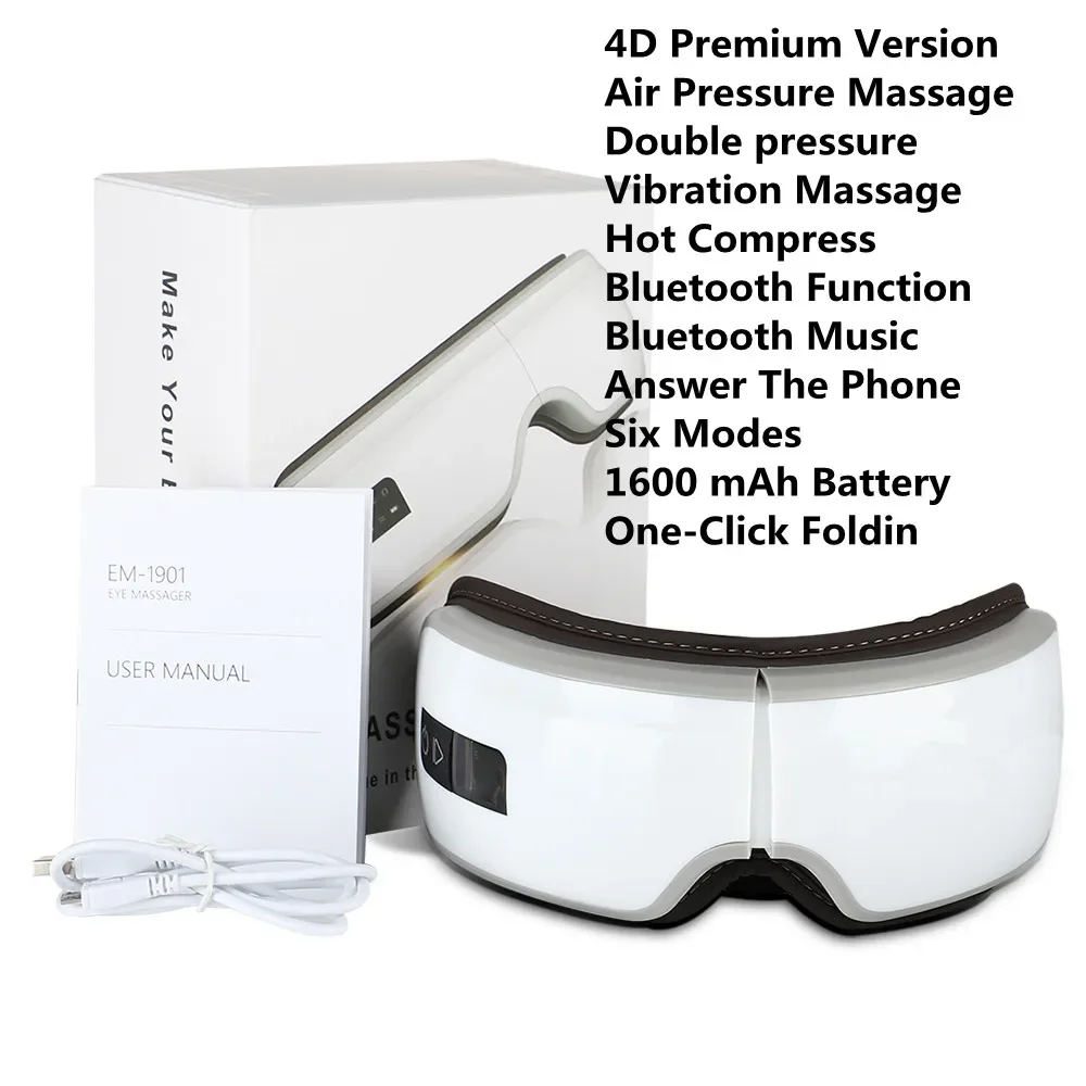 

Smart Airbag Vibration Eye Massager Hot Compress Bluetooth Music Eye Protection Relieve Fatigue LED Display Child or Adult