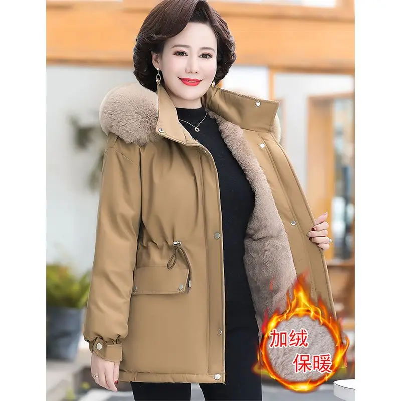 2024 Winter New Comfortable Cotton Coat Women's Solid Loose Padded Jacket Casual  Black Zipper Thickened Warm  P55