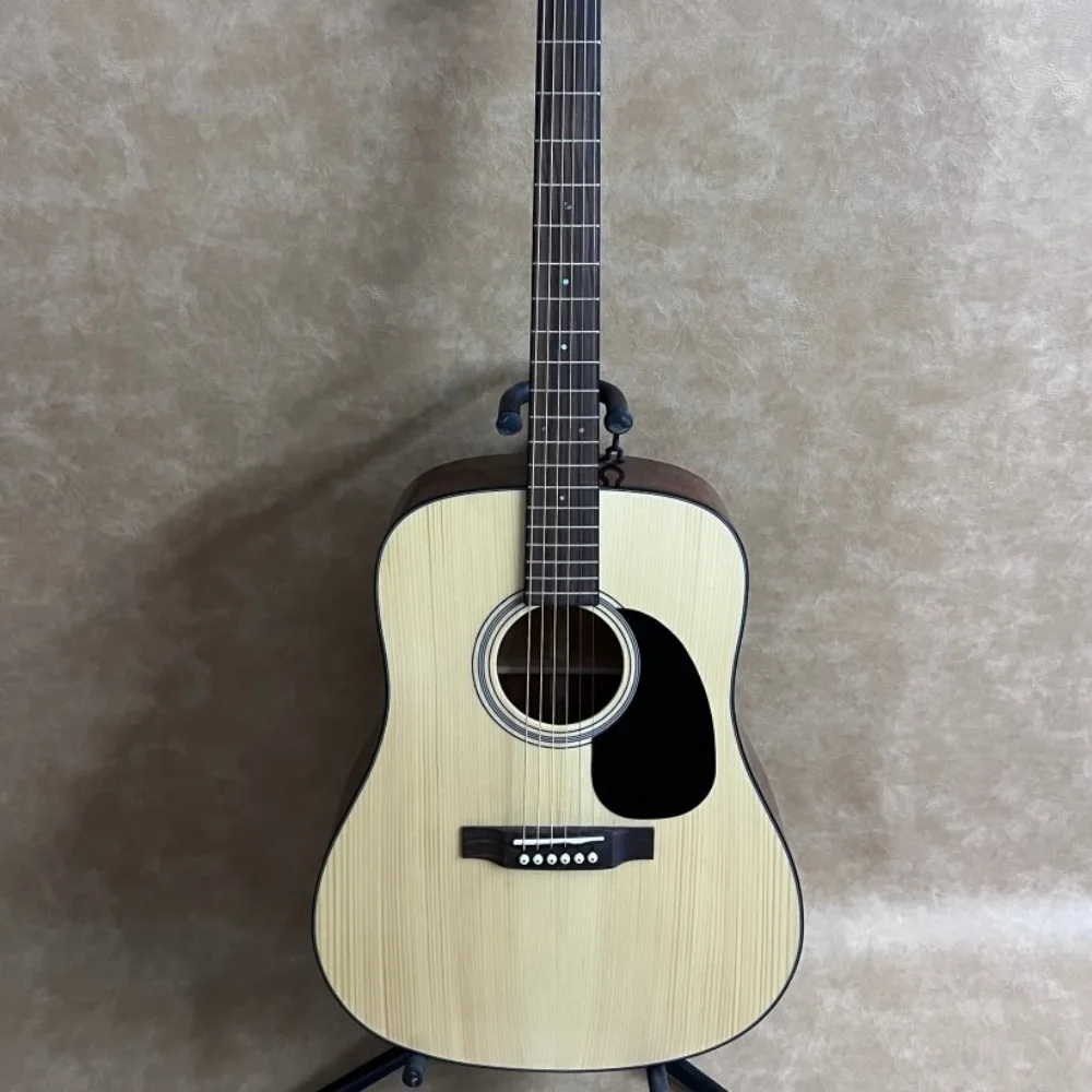 Natural Matte 6 String D18 Acoustic Guitar Spruce Body  Dreadnought Matte Surface Smooth Fretboard Easy To Play for New Guitar Players Home Learning