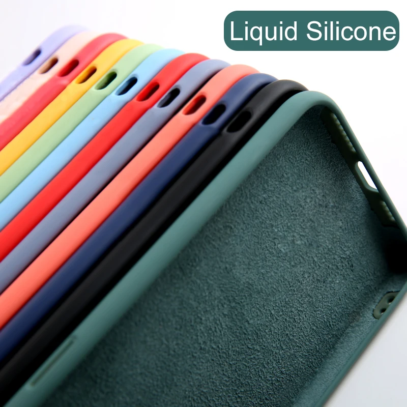 Luxury Liquid Soft Silicone Case For iPhone 7 6 6s 8 Plus 5 5s SE X Xs 11 Pro Max XR Case Candy Colo