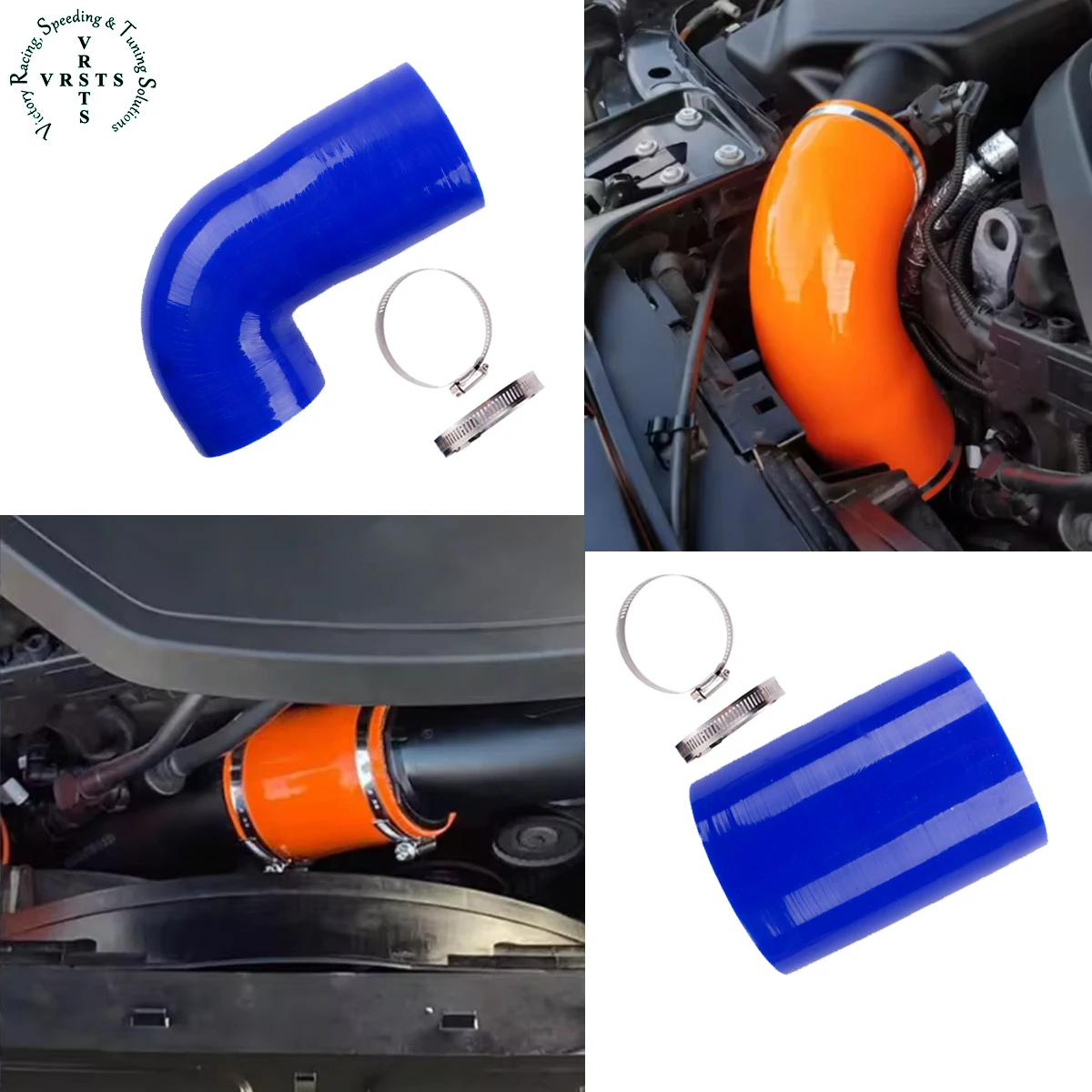 

2PCS For BMW M140i M240i 340i 440i B58 Engine Car Accessories Tools Silicone Hose Induction Intake Pipe Tube W/ 4 Clamps 4PLY