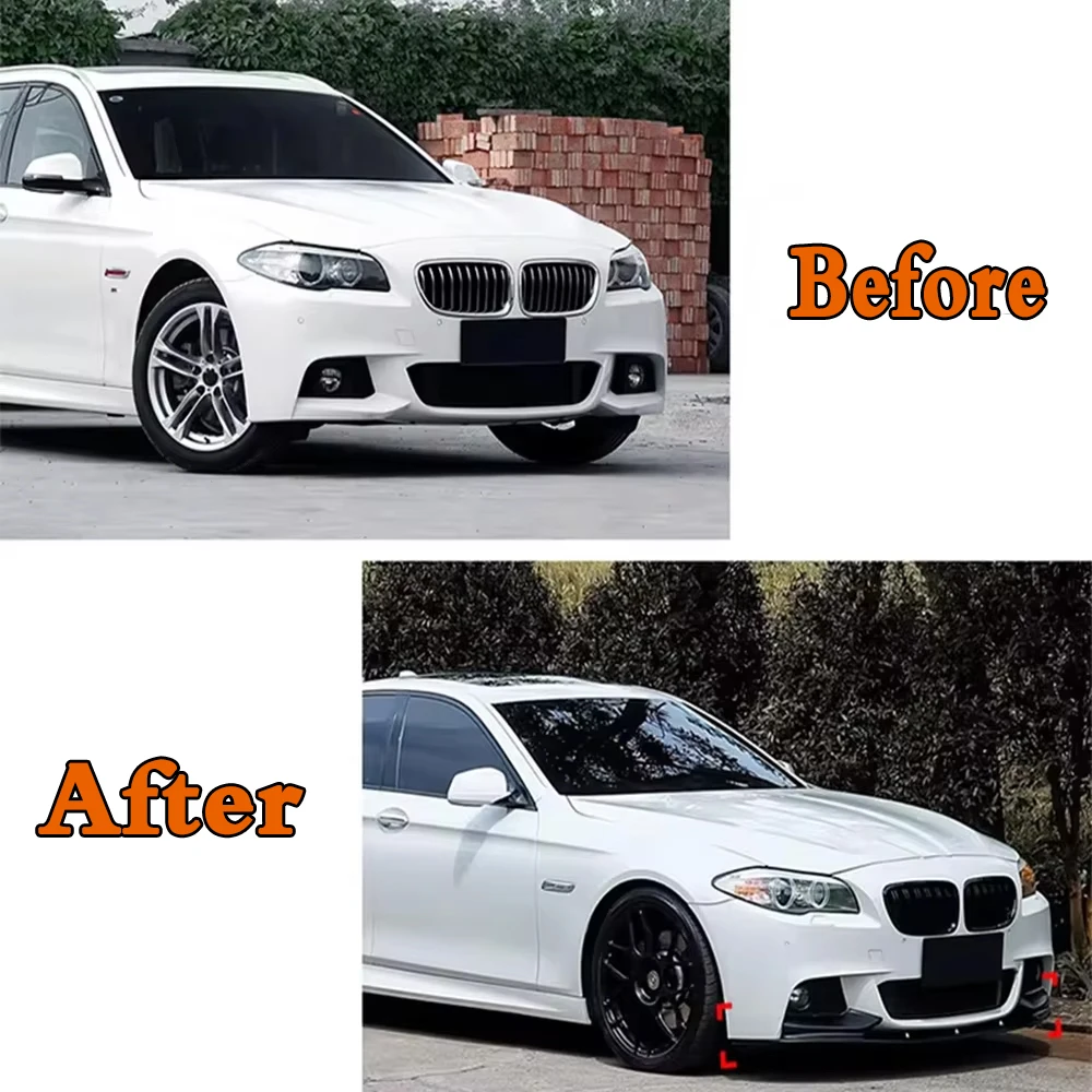 For BMW 5 Series F10 F11 M Sport 2011-2017 Car Front Bumper Lip Body Kit Spoiler Splitter Bumper Canard Lip Splitter Accessories