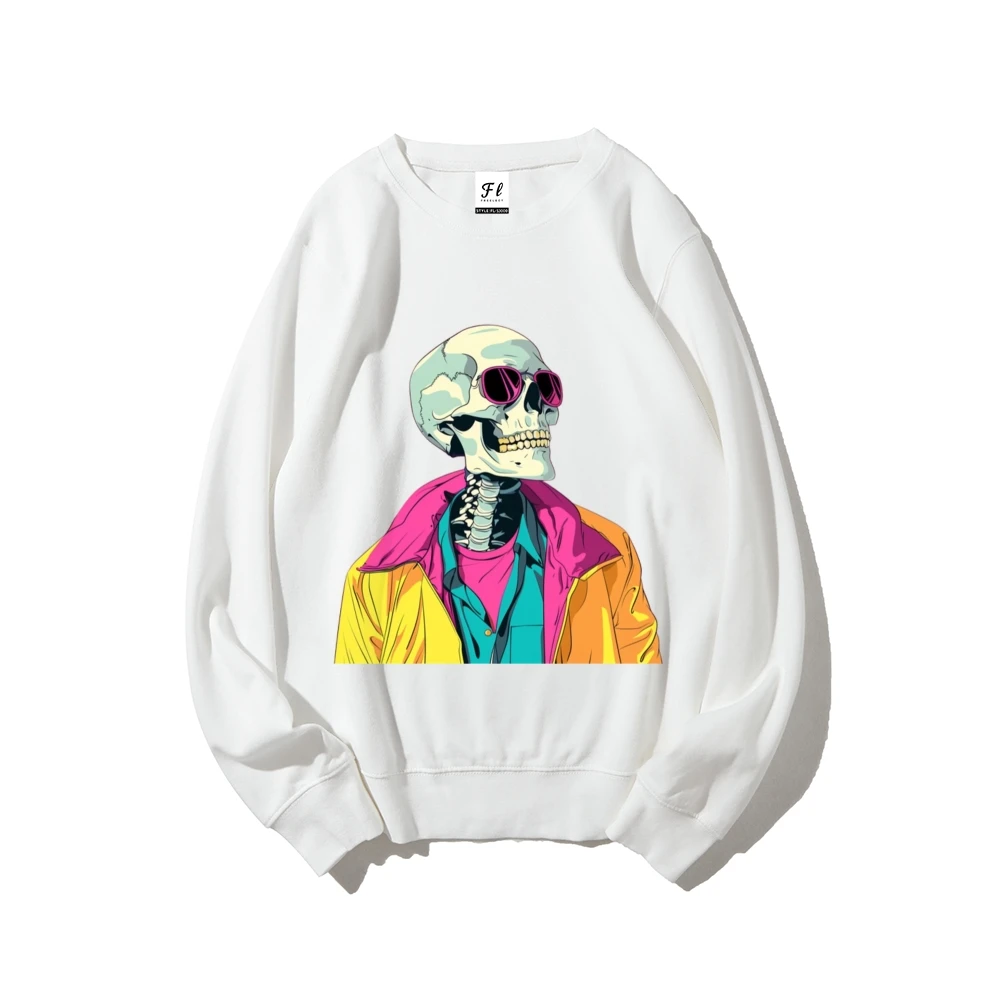 Sweatshirts Mode Stijlvol Schedel Grafisch Unisex Hoodies Oversized Street Fashion Trui Casual Los Y2K Jaren 2000 Amerikaans Kleden