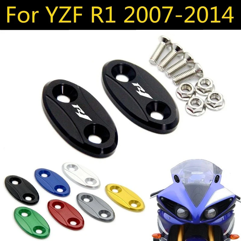 

For Yamaha YZF R1 2007 2008 2009 2010 2011 2012 2013 2014 Motorcycle rearview mirror base windshield drive mirror hole cover