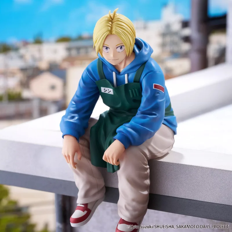 Original anime sakamoto dias shin asakura postura sentada figuras de ação ornamentos modelo hobbies colecionáveis