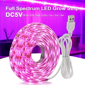 5 V USB LED Wachsen Licht Volle Spektrum Pflanzen Wachsenden Licht Streifen 2835 Phyto Wasserdichte Lampe für Gemüse Blume Gewächshaus cultivo