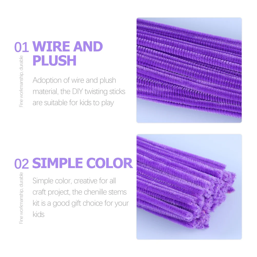 

300Pcs Chenille Stem DIY Twisting Bars Creative Bendable Rods Educational Craft Making Supplies for Kids Learning and Handmade