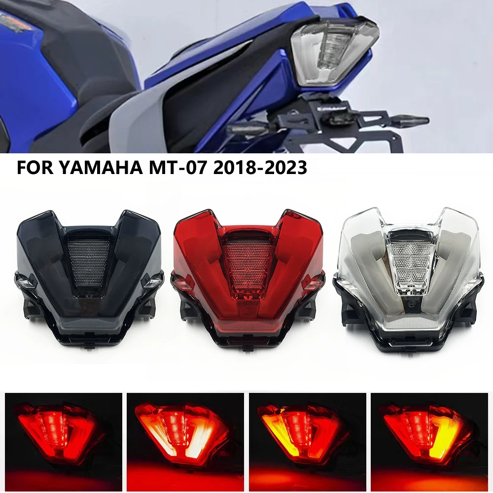 For YAMAHA FZ07 MT07 MT-07 FZ-07 2018-2023 Motorcycle LED Turn Signals Integrated Tail Light Rear Brake Taillight