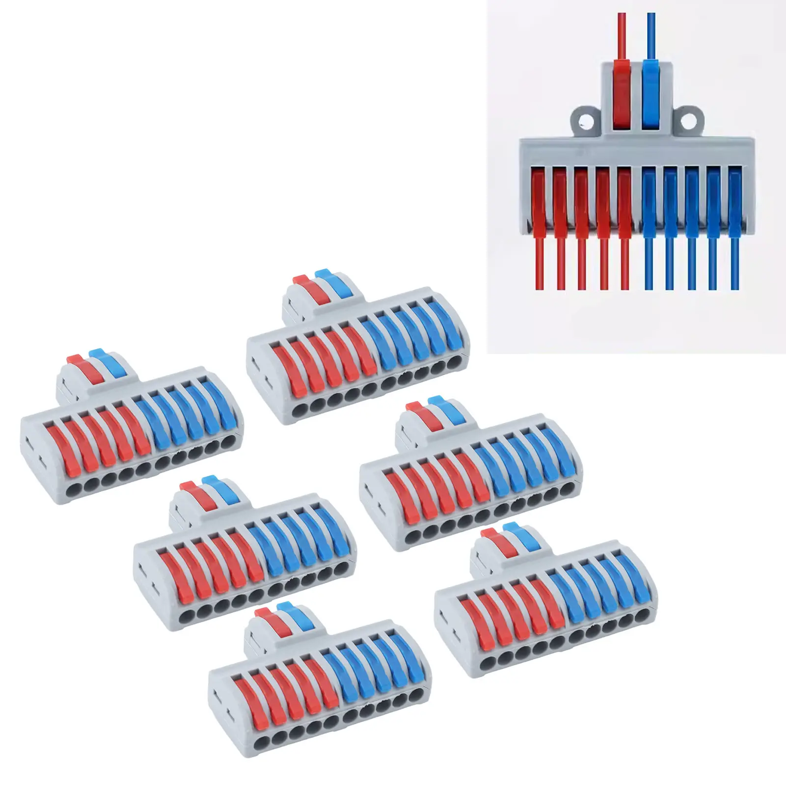 Lever Wire Connector 2 in 10 Out Quick Connect Electrical Wire Connectors for Lighting Electrical Connector Wire Connector