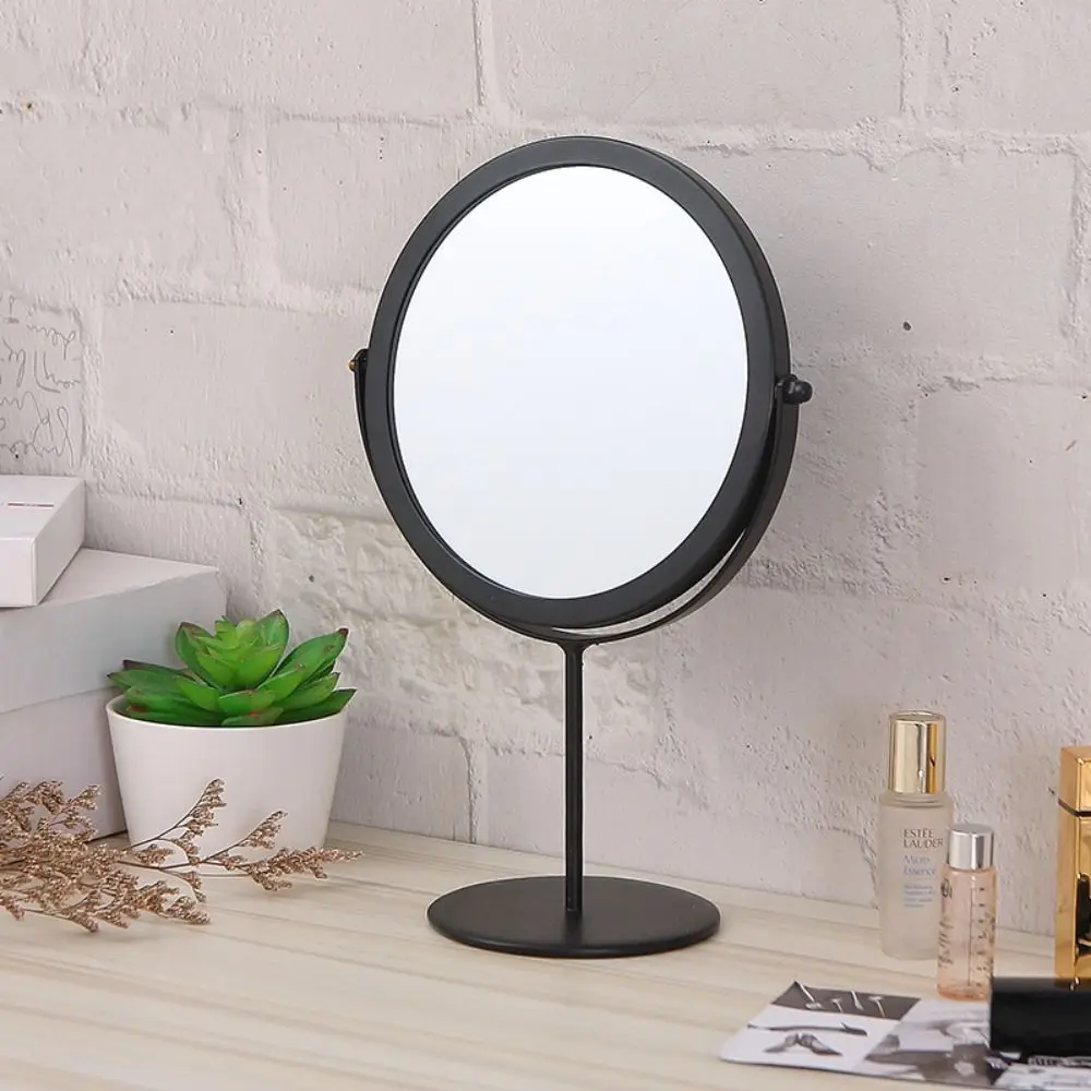 

High-definition Rotating Desktop Mirror Rotating Metal Art Metal Makeup Mirror European-style Dormitory Beauty Mirror Desktop