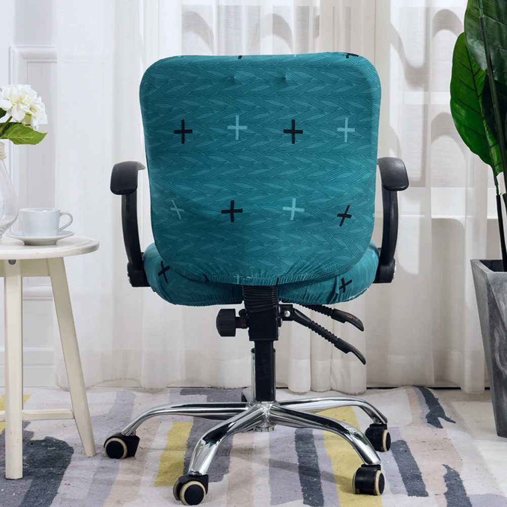 

Flexible Chair Cover Protector Elastic Fabric Office Seat Slipcover Stretch Easy Wash Comfortable For Back