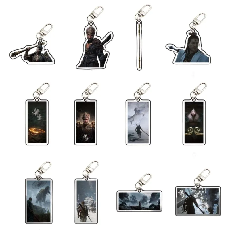 BLACK MYTH WUKONG cartoon animation peripheral new transparent acrylic high-definition keychain pendant bag decoration boys gift