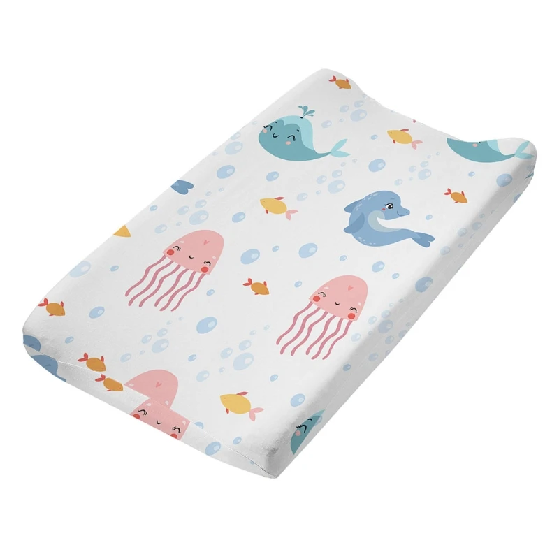 Elastische Print Aankleedkussen Protector Luier Veranderende Pad Liner Babybed Matrashoes Baby Peuter Douche Geschenken