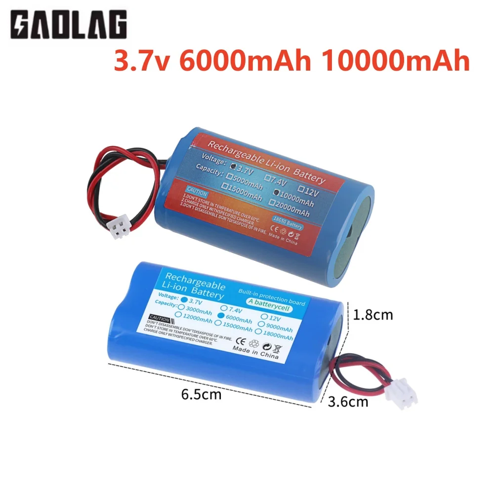 3.7V 18650 6000mAh/10000mAh Lithium Battery for Flashlight Bluetooth Speaker Hair Clipper Led Light Toy Car PCB Protection Board