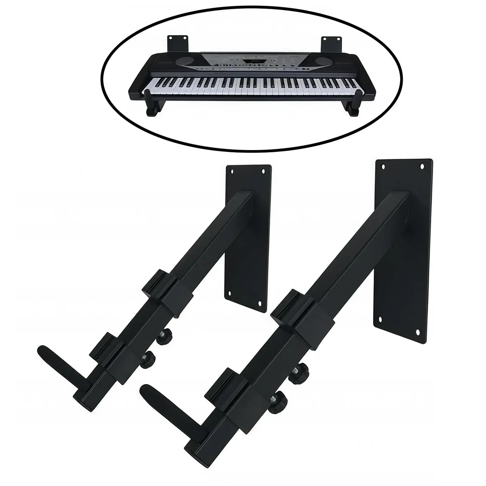 

Electronic Keyboard Holder Wall Mounted Rack Adjustable Music Stand for Electric Guitar Banjo Organizer