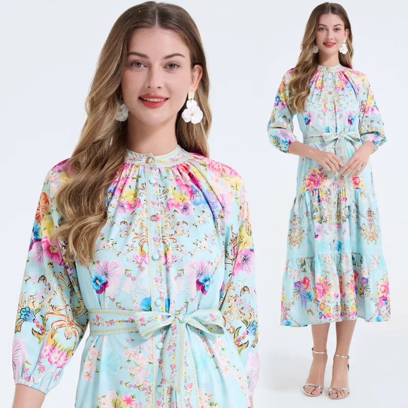 

Регулируемая юбка-трапеция с завязками на талии, воротником-стойкой и многослойным дизайном, из материала Dr Fce, для офиса и повседневной носки