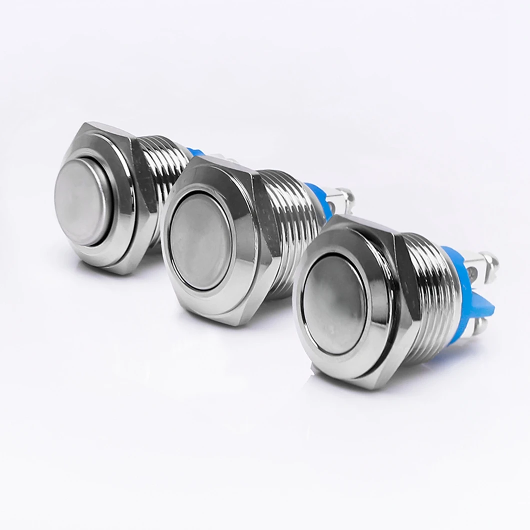 

Водонепроницаемый металлический кнопочный переключатель с 1NO высокой/плоской/купольной головкой и 2-контактным винтовым наконечником